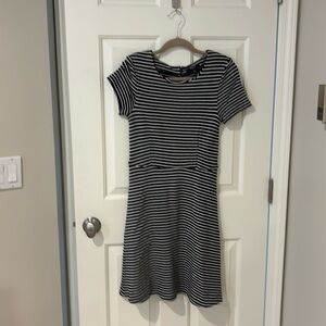 Madewell black and white striped knot dress size  medium